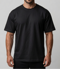 Drop Shoulder Black Tee