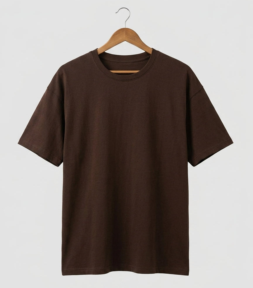 Drop Shoulder Brown Tee