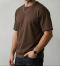 Drop Shoulder Brown Tee