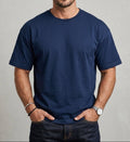 Drop Shoulder Navy Tee