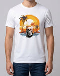 Sunset Skull White Tee